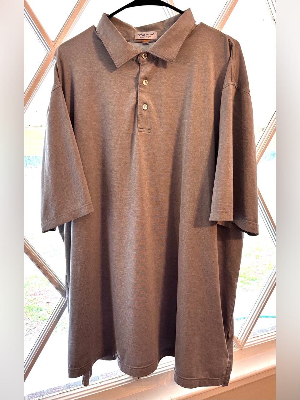 Peter Millar Summer Comfort Heather Gray Polo Shirt | Men’s XXL